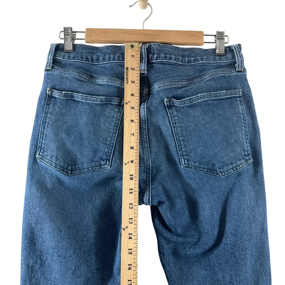 Agolde Willow High Rise Slim Straight Organic Jeans Distressed Raw Hem Womens 28